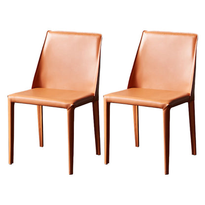 Scandinavian Style Solid Back Chair for Home Use Metal Dining Room Chairs Orange 2 Piece Set Clearhalo ' kitchen&dining_furn' 'Dining Chairs' 'Dining Tables & Seating' 'dining_chair' 'furn' 'furn_dining_chair' 'Furniture' 'furniture_dining_chair' 'Kitchen & Dining Furniture' 'kitchen' 3564879