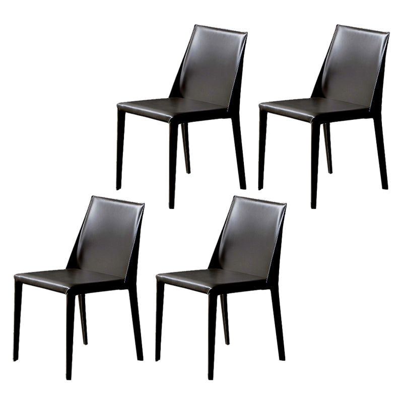 Scandinavian Style Solid Back Chair for Home Use Metal Dining Room Chairs Black 4 Piece Set Clearhalo ' kitchen&dining_furn' 'Dining Chairs' 'Dining Tables & Seating' 'dining_chair' 'furn' 'furn_dining_chair' 'Furniture' 'furniture_dining_chair' 'Kitchen & Dining Furniture' 'kitchen' 3564886