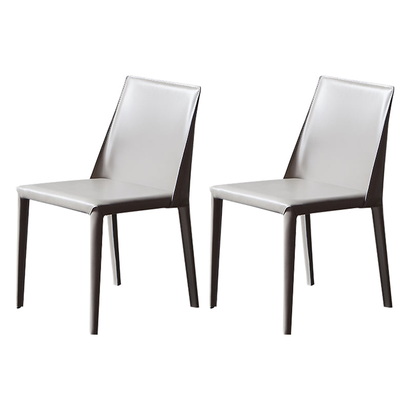 Scandinavian Style Solid Back Chair for Home Use Metal Dining Room Chairs Grey 2 Piece Set Clearhalo ' kitchen&dining_furn' 'Dining Chairs' 'Dining Tables & Seating' 'dining_chair' 'furn' 'furn_dining_chair' 'Furniture' 'furniture_dining_chair' 'Kitchen & Dining Furniture' 'kitchen' 3564890