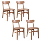 Contemporary Solid Wooden Chair Open Back Side Armless Chair for Dining Room Light Brown 4 Piece Set Clearhalo ' kitchen&dining_furn' 'Dining Chairs' 'Dining Tables & Seating' 'dining_chair' 'furn' 'furn_dining_chair' 'Furniture' 'furniture_dining_chair' 'Kitchen & Dining Furniture' 'kitchen' 3564904