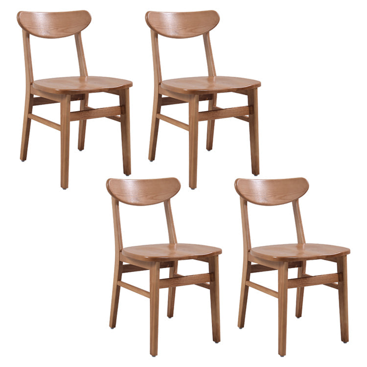 Contemporary Solid Wooden Chair Open Back Side Armless Chair for Dining Room Light Brown 4 Piece Set Clearhalo ' kitchen&dining_furn' 'Dining Chairs' 'Dining Tables & Seating' 'dining_chair' 'furn' 'furn_dining_chair' 'Furniture' 'furniture_dining_chair' 'Kitchen & Dining Furniture' 'kitchen' 3564904