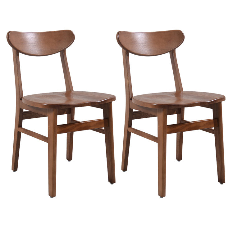 Contemporary Solid Wooden Chair Open Back Side Armless Chair for Dining Room Dark Brown 2 Piece Set Clearhalo ' kitchen&dining_furn' 'Dining Chairs' 'Dining Tables & Seating' 'dining_chair' 'furn' 'furn_dining_chair' 'Furniture' 'furniture_dining_chair' 'Kitchen & Dining Furniture' 'kitchen' 3564908