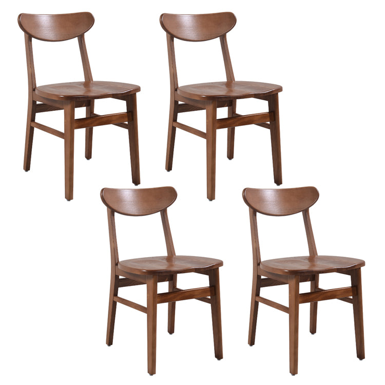 Contemporary Solid Wooden Chair Open Back Side Armless Chair for Dining Room Dark Brown 4 Piece Set Clearhalo ' kitchen&dining_furn' 'Dining Chairs' 'Dining Tables & Seating' 'dining_chair' 'furn' 'furn_dining_chair' 'Furniture' 'furniture_dining_chair' 'Kitchen & Dining Furniture' 'kitchen' 3564910