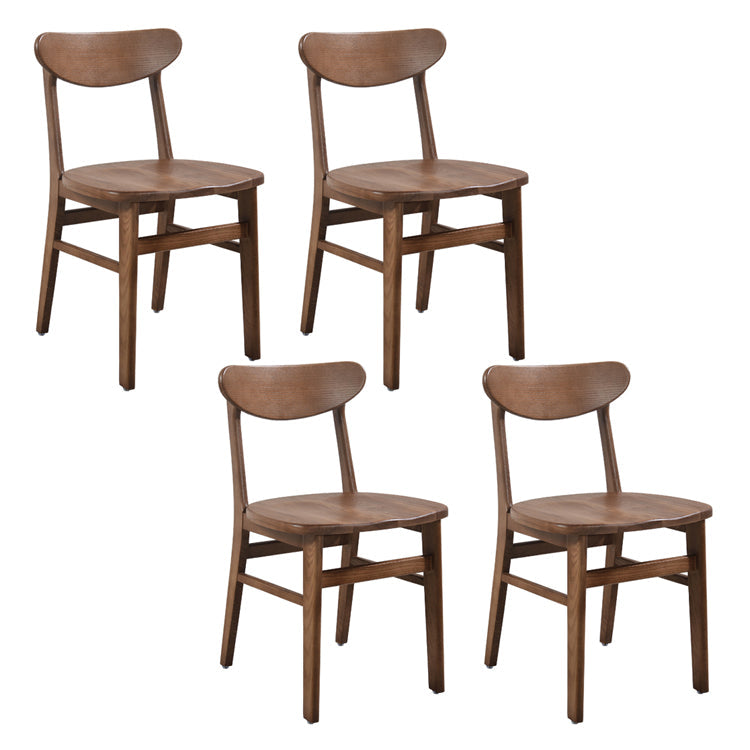 Contemporary Solid Wooden Chair Open Back Side Armless Chair for Dining Room Black 4 Piece Set Clearhalo ' kitchen&dining_furn' 'Dining Chairs' 'Dining Tables & Seating' 'dining_chair' 'furn' 'furn_dining_chair' 'Furniture' 'furniture_dining_chair' 'Kitchen & Dining Furniture' 'kitchen' 3564914