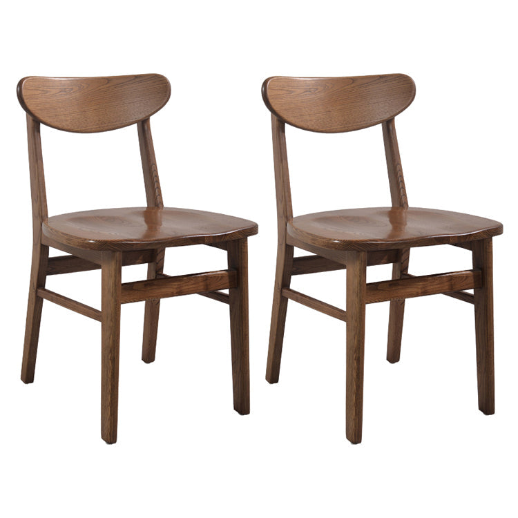 Contemporary Solid Wooden Chair Open Back Side Armless Chair for Dining Room Brown 2 Piece Set Clearhalo ' kitchen&dining_furn' 'Dining Chairs' 'Dining Tables & Seating' 'dining_chair' 'furn' 'furn_dining_chair' 'Furniture' 'furniture_dining_chair' 'Kitchen & Dining Furniture' 'kitchen' 3564922