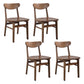 Contemporary Solid Wooden Chair Open Back Side Armless Chair for Dining Room Brown 4 Piece Set Clearhalo ' kitchen&dining_furn' 'Dining Chairs' 'Dining Tables & Seating' 'dining_chair' 'furn' 'furn_dining_chair' 'Furniture' 'furniture_dining_chair' 'Kitchen & Dining Furniture' 'kitchen' 3564923