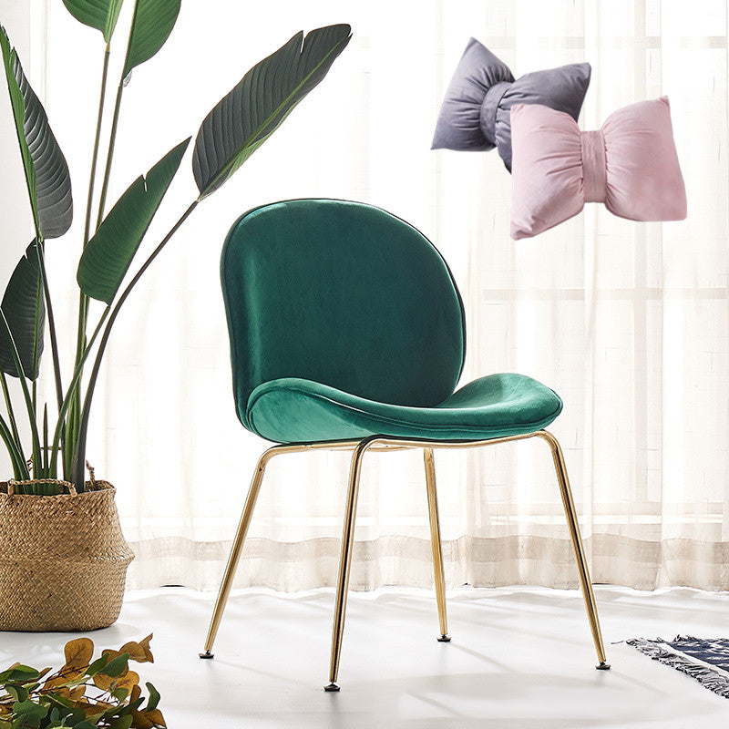 Metal Scandinavian Restaurant Side Chair Matte Finish Wingback Dining Chair Dark Green 1 Piece Brass Gold Clearhalo ' kitchen&dining_furn' 'Dining Chairs' 'Dining Tables & Seating' 'dining_chair' 'furn' 'furn_dining_chair' 'Furniture' 'furniture_dining_chair' 'Kitchen & Dining Furniture' 'kitchen' 3564925