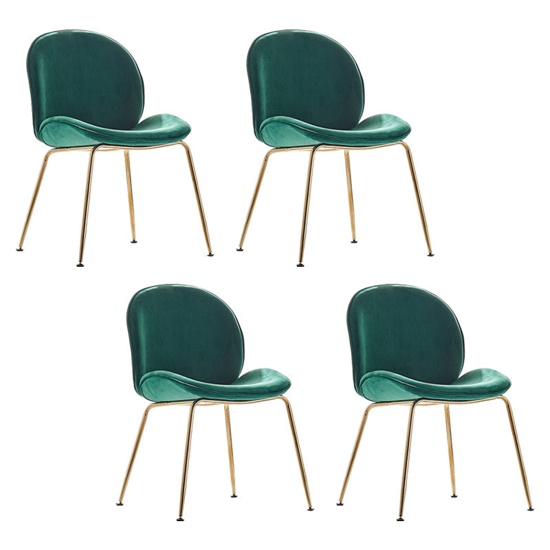 Metal Scandinavian Restaurant Side Chair Matte Finish Wingback Dining Chair Dark Green 4 Piece Set Brass Gold Clearhalo ' kitchen&dining_furn' 'Dining Chairs' 'Dining Tables & Seating' 'dining_chair' 'furn' 'furn_dining_chair' 'Furniture' 'furniture_dining_chair' 'Kitchen & Dining Furniture' 'kitchen' 3564928