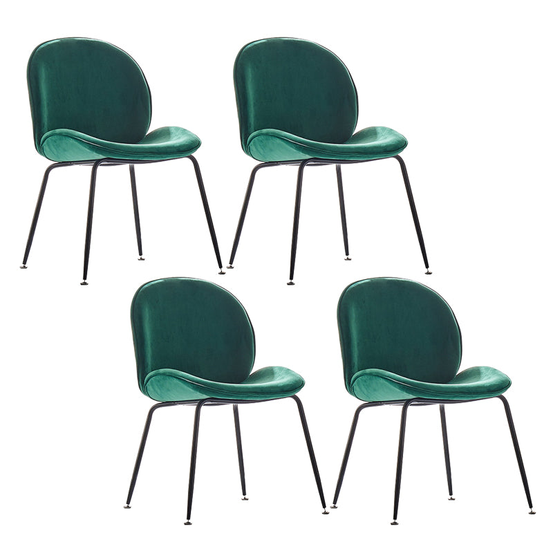 Metal Scandinavian Restaurant Side Chair Matte Finish Wingback Dining Chair Dark Green 4 Piece Set Black Clearhalo ' kitchen&dining_furn' 'Dining Chairs' 'Dining Tables & Seating' 'dining_chair' 'furn' 'furn_dining_chair' 'Furniture' 'furniture_dining_chair' 'Kitchen & Dining Furniture' 'kitchen' 3564935
