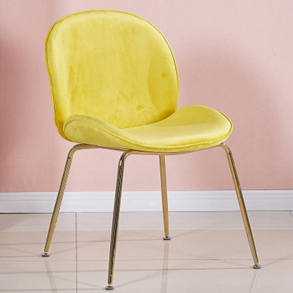 Metal Scandinavian Restaurant Side Chair Matte Finish Wingback Dining Chair Yellow Design 1 1 Piece Brass Gold Clearhalo ' kitchen&dining_furn' 'Dining Chairs' 'Dining Tables & Seating' 'dining_chair' 'furn' 'furn_dining_chair' 'Furniture' 'furniture_dining_chair' 'Kitchen & Dining Furniture' 'kitchen' 3564937