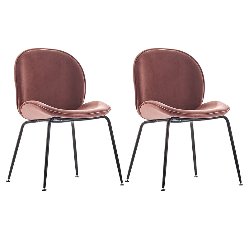 Metal Scandinavian Restaurant Side Chair Matte Finish Wingback Dining Chair Cameo Brown 2 Piece Set Black Clearhalo ' kitchen&dining_furn' 'Dining Chairs' 'Dining Tables & Seating' 'dining_chair' 'furn' 'furn_dining_chair' 'Furniture' 'furniture_dining_chair' 'Kitchen & Dining Furniture' 'kitchen' 3564948