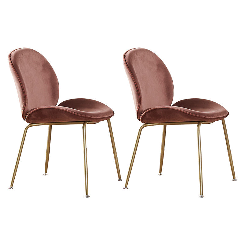 Metal Scandinavian Restaurant Side Chair Matte Finish Wingback Dining Chair Cameo Brown 2 Piece Set Chrome Clearhalo ' kitchen&dining_furn' 'Dining Chairs' 'Dining Tables & Seating' 'dining_chair' 'furn' 'furn_dining_chair' 'Furniture' 'furniture_dining_chair' 'Kitchen & Dining Furniture' 'kitchen' 3564951