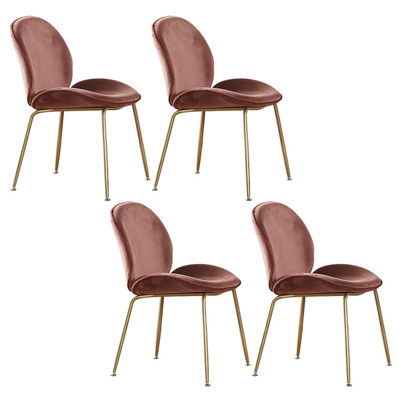 Metal Scandinavian Restaurant Side Chair Matte Finish Wingback Dining Chair Cameo Brown 4 Piece Set Chrome Clearhalo ' kitchen&dining_furn' 'Dining Chairs' 'Dining Tables & Seating' 'dining_chair' 'furn' 'furn_dining_chair' 'Furniture' 'furniture_dining_chair' 'Kitchen & Dining Furniture' 'kitchen' 3564952