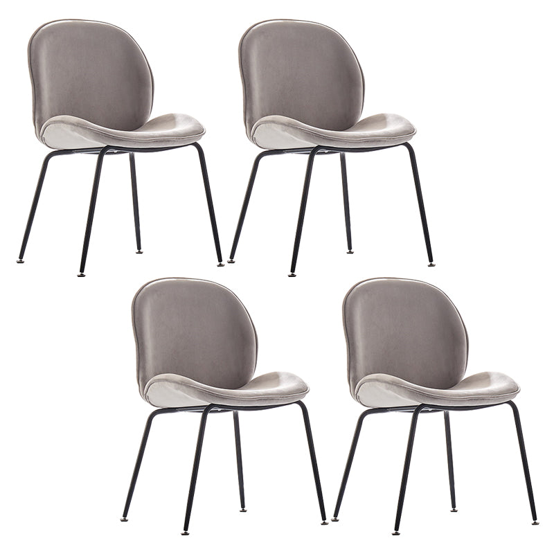 Metal Scandinavian Restaurant Side Chair Matte Finish Wingback Dining Chair Light Gray 4 Piece Set Black Clearhalo ' kitchen&dining_furn' 'Dining Chairs' 'Dining Tables & Seating' 'dining_chair' 'furn' 'furn_dining_chair' 'Furniture' 'furniture_dining_chair' 'Kitchen & Dining Furniture' 'kitchen' 3564955