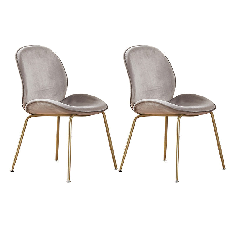 Metal Scandinavian Restaurant Side Chair Matte Finish Wingback Dining Chair Light Gray 2 Piece Set Chrome Clearhalo ' kitchen&dining_furn' 'Dining Chairs' 'Dining Tables & Seating' 'dining_chair' 'furn' 'furn_dining_chair' 'Furniture' 'furniture_dining_chair' 'Kitchen & Dining Furniture' 'kitchen' 3564957
