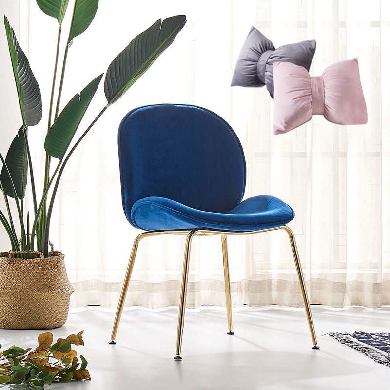 Metal Scandinavian Restaurant Side Chair Matte Finish Wingback Dining Chair Dark Blue 1 Piece Brass Gold Clearhalo ' kitchen&dining_furn' 'Dining Chairs' 'Dining Tables & Seating' 'dining_chair' 'furn' 'furn_dining_chair' 'Furniture' 'furniture_dining_chair' 'Kitchen & Dining Furniture' 'kitchen' 3564962