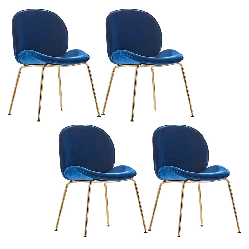 Metal Scandinavian Restaurant Side Chair Matte Finish Wingback Dining Chair Dark Blue 4 Piece Set Brass Gold Clearhalo ' kitchen&dining_furn' 'Dining Chairs' 'Dining Tables & Seating' 'dining_chair' 'furn' 'furn_dining_chair' 'Furniture' 'furniture_dining_chair' 'Kitchen & Dining Furniture' 'kitchen' 3564964