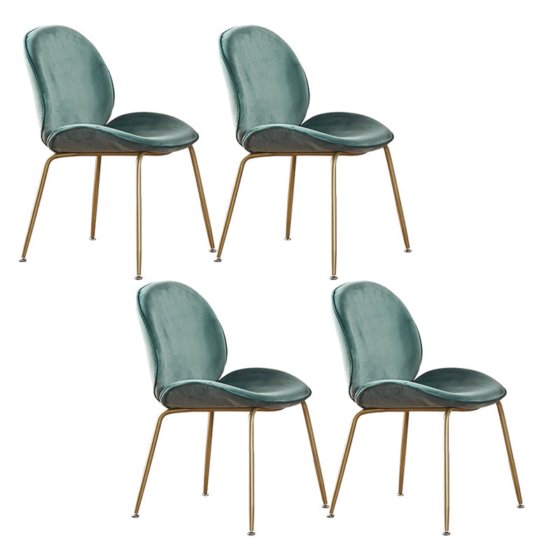 Metal Scandinavian Restaurant Side Chair Matte Finish Wingback Dining Chair Turquoise 4 Piece Set Chrome Clearhalo ' kitchen&dining_furn' 'Dining Chairs' 'Dining Tables & Seating' 'dining_chair' 'furn' 'furn_dining_chair' 'Furniture' 'furniture_dining_chair' 'Kitchen & Dining Furniture' 'kitchen' 3564967