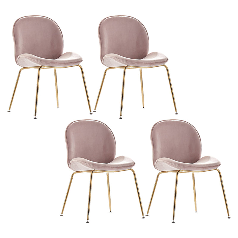 Metal Scandinavian Restaurant Side Chair Matte Finish Wingback Dining Chair Pinkish Red 4 Piece Set Brass Gold Clearhalo ' kitchen&dining_furn' 'Dining Chairs' 'Dining Tables & Seating' 'dining_chair' 'furn' 'furn_dining_chair' 'Furniture' 'furniture_dining_chair' 'Kitchen & Dining Furniture' 'kitchen' 3564970
