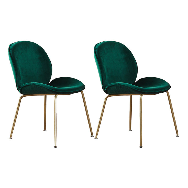 Metal Scandinavian Restaurant Side Chair Matte Finish Wingback Dining Chair Dark Green 2 Piece Set Chrome Clearhalo ' kitchen&dining_furn' 'Dining Chairs' 'Dining Tables & Seating' 'dining_chair' 'furn' 'furn_dining_chair' 'Furniture' 'furniture_dining_chair' 'Kitchen & Dining Furniture' 'kitchen' 3564972