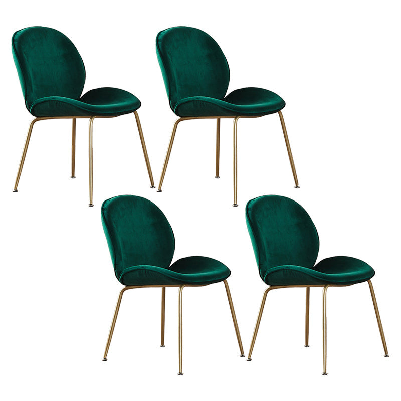 Metal Scandinavian Restaurant Side Chair Matte Finish Wingback Dining Chair Dark Green 4 Piece Set Chrome Clearhalo ' kitchen&dining_furn' 'Dining Chairs' 'Dining Tables & Seating' 'dining_chair' 'furn' 'furn_dining_chair' 'Furniture' 'furniture_dining_chair' 'Kitchen & Dining Furniture' 'kitchen' 3564973