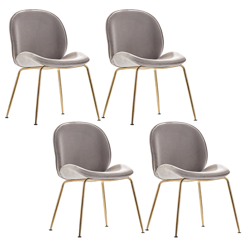 Metal Scandinavian Restaurant Side Chair Matte Finish Wingback Dining Chair Light Gray 4 Piece Set Brass Gold Clearhalo ' kitchen&dining_furn' 'Dining Chairs' 'Dining Tables & Seating' 'dining_chair' 'furn' 'furn_dining_chair' 'Furniture' 'furniture_dining_chair' 'Kitchen & Dining Furniture' 'kitchen' 3564976