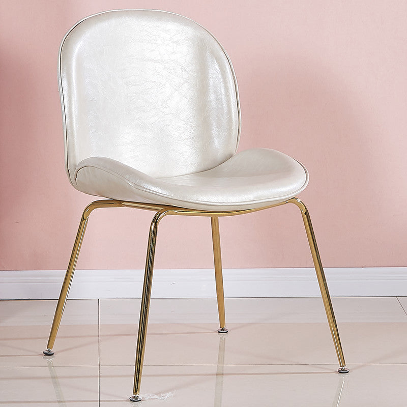 Metal Scandinavian Restaurant Side Chair Matte Finish Wingback Dining Chair White 1 Piece Brass Gold Clearhalo ' kitchen&dining_furn' 'Dining Chairs' 'Dining Tables & Seating' 'dining_chair' 'furn' 'furn_dining_chair' 'Furniture' 'furniture_dining_chair' 'Kitchen & Dining Furniture' 'kitchen' 3564980