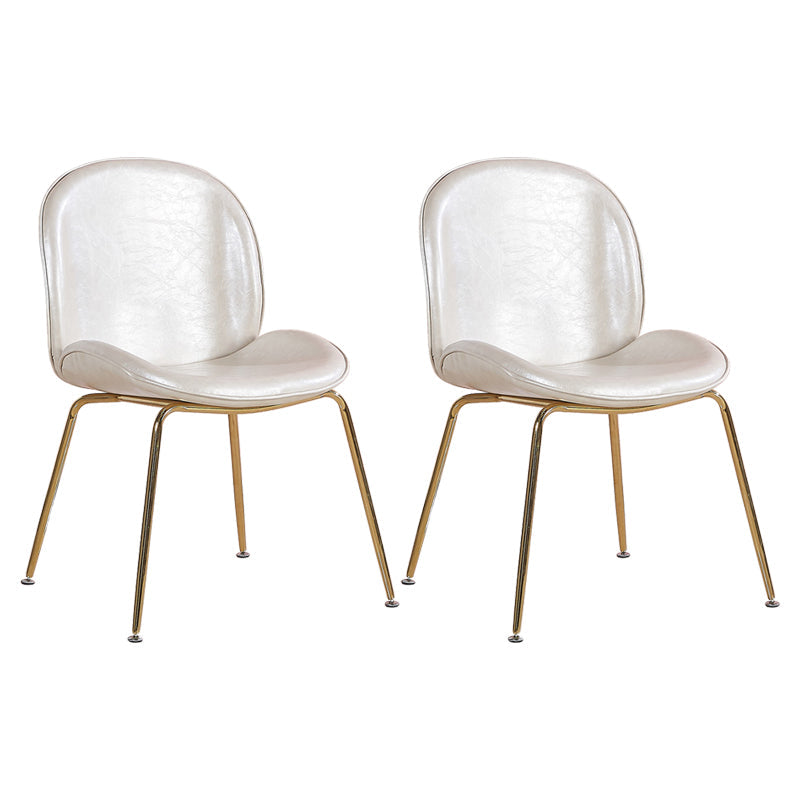 Metal Scandinavian Restaurant Side Chair Matte Finish Wingback Dining Chair White 2 Piece Set Brass Gold Clearhalo ' kitchen&dining_furn' 'Dining Chairs' 'Dining Tables & Seating' 'dining_chair' 'furn' 'furn_dining_chair' 'Furniture' 'furniture_dining_chair' 'Kitchen & Dining Furniture' 'kitchen' 3564981