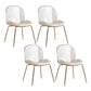 Metal Scandinavian Restaurant Side Chair Matte Finish Wingback Dining Chair White 4 Piece Set Brass Gold Clearhalo ' kitchen&dining_furn' 'Dining Chairs' 'Dining Tables & Seating' 'dining_chair' 'furn' 'furn_dining_chair' 'Furniture' 'furniture_dining_chair' 'Kitchen & Dining Furniture' 'kitchen' 3564982