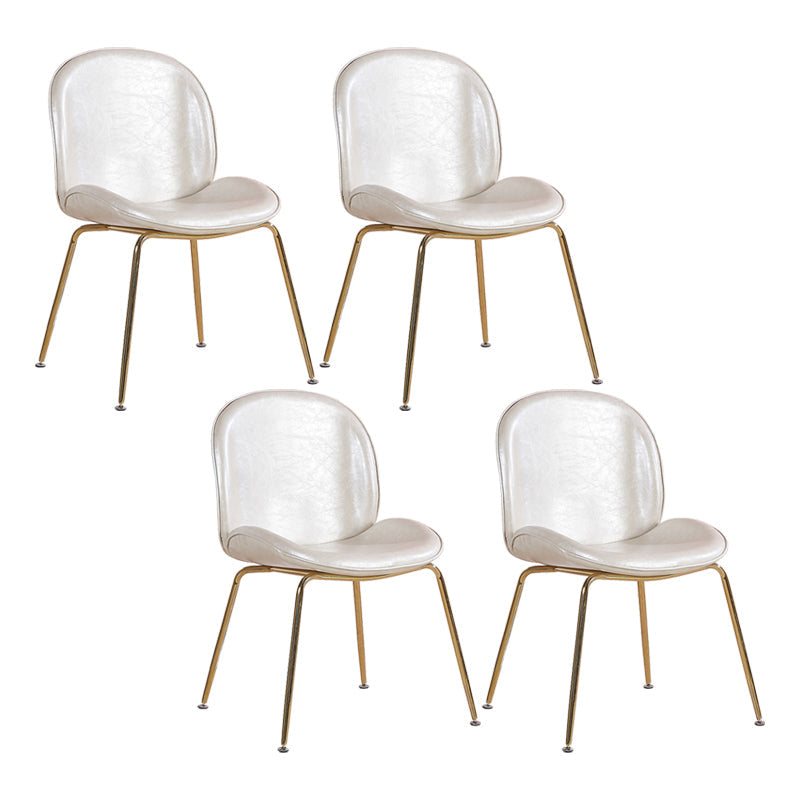 Metal Scandinavian Restaurant Side Chair Matte Finish Wingback Dining Chair White 4 Piece Set Brass Gold Clearhalo ' kitchen&dining_furn' 'Dining Chairs' 'Dining Tables & Seating' 'dining_chair' 'furn' 'furn_dining_chair' 'Furniture' 'furniture_dining_chair' 'Kitchen & Dining Furniture' 'kitchen' 3564982