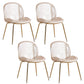 Metal Scandinavian Restaurant Side Chair Matte Finish Wingback Dining Chair Gold 4 Piece Set Brass Gold Clearhalo ' kitchen&dining_furn' 'Dining Chairs' 'Dining Tables & Seating' 'dining_chair' 'furn' 'furn_dining_chair' 'Furniture' 'furniture_dining_chair' 'Kitchen & Dining Furniture' 'kitchen' 3564985