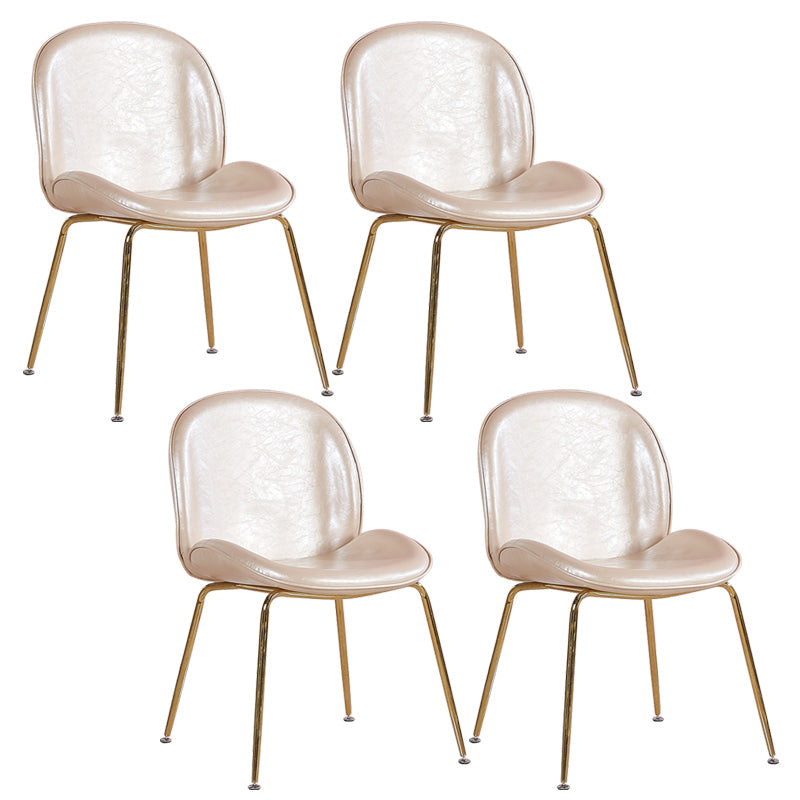 Metal Scandinavian Restaurant Side Chair Matte Finish Wingback Dining Chair Gold 4 Piece Set Brass Gold Clearhalo ' kitchen&dining_furn' 'Dining Chairs' 'Dining Tables & Seating' 'dining_chair' 'furn' 'furn_dining_chair' 'Furniture' 'furniture_dining_chair' 'Kitchen & Dining Furniture' 'kitchen' 3564985