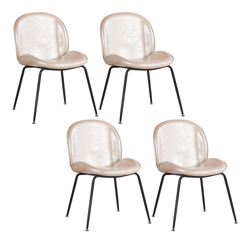 Metal Scandinavian Restaurant Side Chair Matte Finish Wingback Dining Chair Gold 4 Piece Set Black Clearhalo ' kitchen&dining_furn' 'Dining Chairs' 'Dining Tables & Seating' 'dining_chair' 'furn' 'furn_dining_chair' 'Furniture' 'furniture_dining_chair' 'Kitchen & Dining Furniture' 'kitchen' 3564988