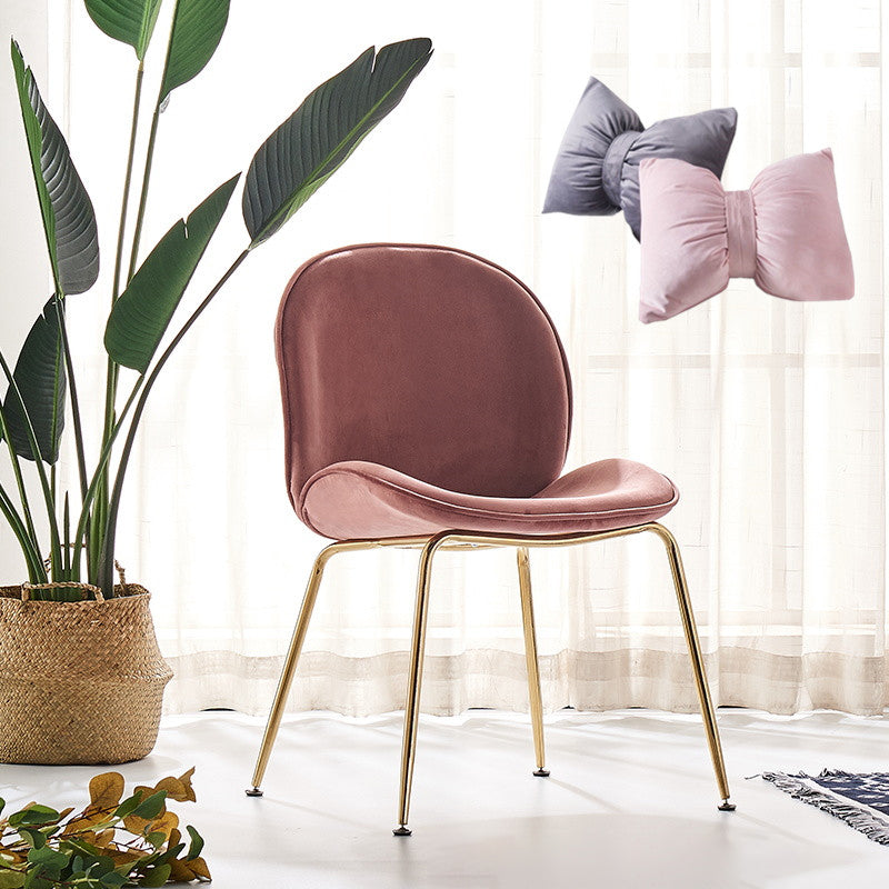 Metal Scandinavian Restaurant Side Chair Matte Finish Wingback Dining Chair Cameo Brown 1 Piece Brass Gold Clearhalo ' kitchen&dining_furn' 'Dining Chairs' 'Dining Tables & Seating' 'dining_chair' 'furn' 'furn_dining_chair' 'Furniture' 'furniture_dining_chair' 'Kitchen & Dining Furniture' 'kitchen' 3564992