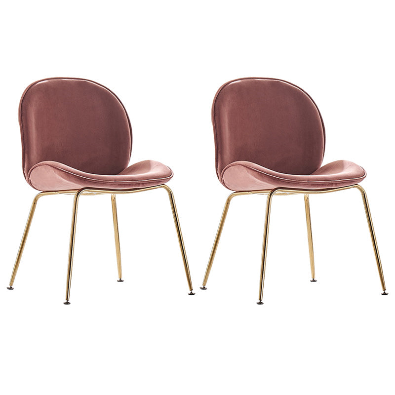 Metal Scandinavian Restaurant Side Chair Matte Finish Wingback Dining Chair Cameo Brown 2 Piece Set Brass Gold Clearhalo ' kitchen&dining_furn' 'Dining Chairs' 'Dining Tables & Seating' 'dining_chair' 'furn' 'furn_dining_chair' 'Furniture' 'furniture_dining_chair' 'Kitchen & Dining Furniture' 'kitchen' 3564993