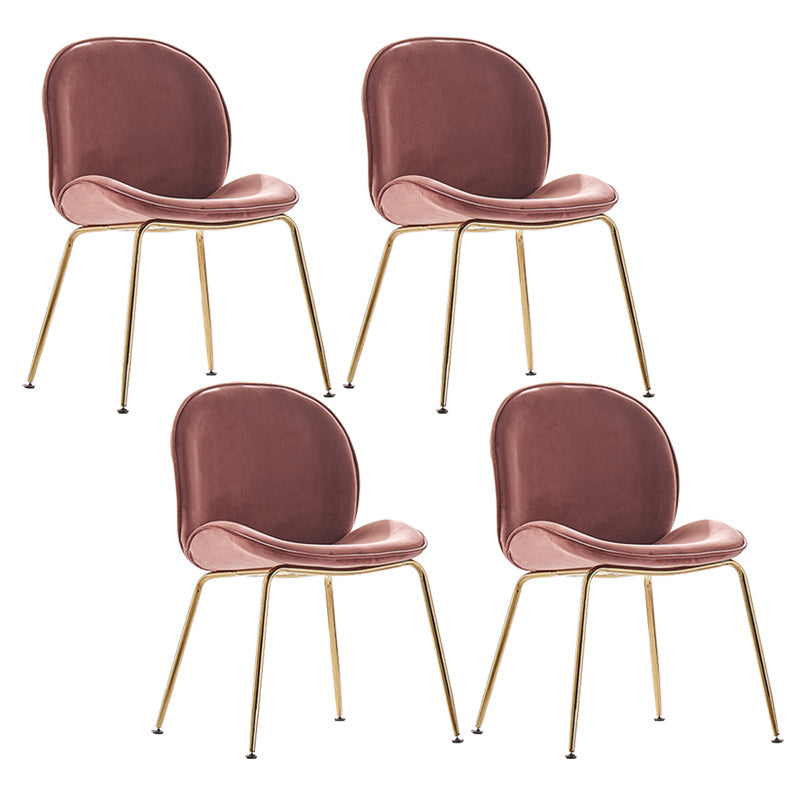 Metal Scandinavian Restaurant Side Chair Matte Finish Wingback Dining Chair Cameo Brown 4 Piece Set Brass Gold Clearhalo ' kitchen&dining_furn' 'Dining Chairs' 'Dining Tables & Seating' 'dining_chair' 'furn' 'furn_dining_chair' 'Furniture' 'furniture_dining_chair' 'Kitchen & Dining Furniture' 'kitchen' 3564994
