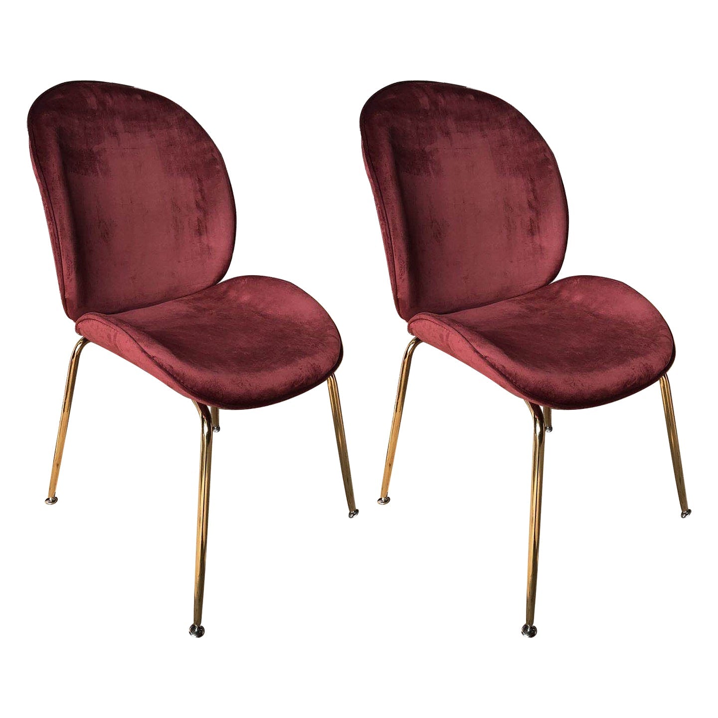 Metal Scandinavian Restaurant Side Chair Matte Finish Wingback Dining Chair Burgundy 2 Piece Set Brass Gold Clearhalo ' kitchen&dining_furn' 'Dining Chairs' 'Dining Tables & Seating' 'dining_chair' 'furn' 'furn_dining_chair' 'Furniture' 'furniture_dining_chair' 'Kitchen & Dining Furniture' 'kitchen' 3564996