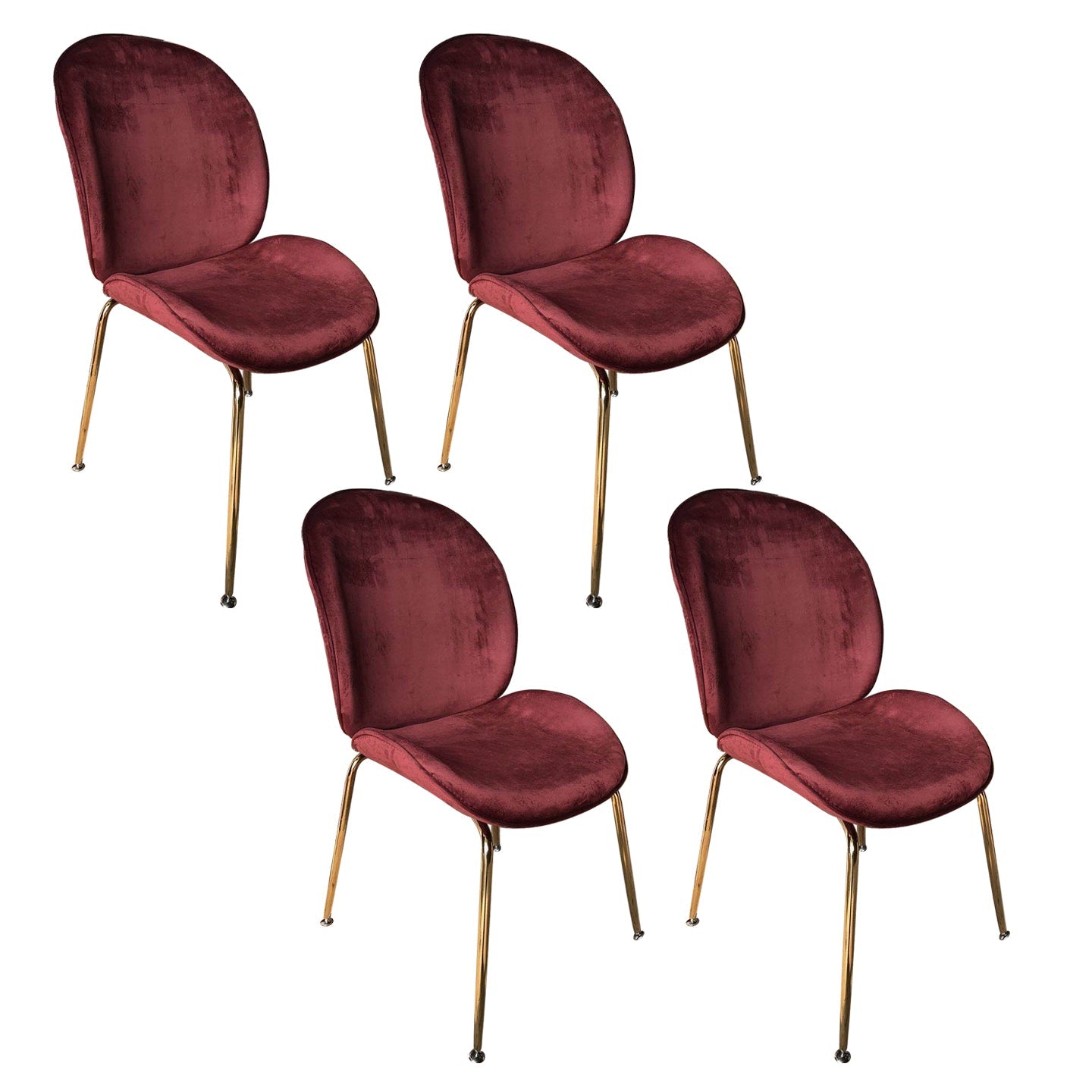 Metal Scandinavian Restaurant Side Chair Matte Finish Wingback Dining Chair Burgundy 4 Piece Set Brass Gold Clearhalo ' kitchen&dining_furn' 'Dining Chairs' 'Dining Tables & Seating' 'dining_chair' 'furn' 'furn_dining_chair' 'Furniture' 'furniture_dining_chair' 'Kitchen & Dining Furniture' 'kitchen' 3564997