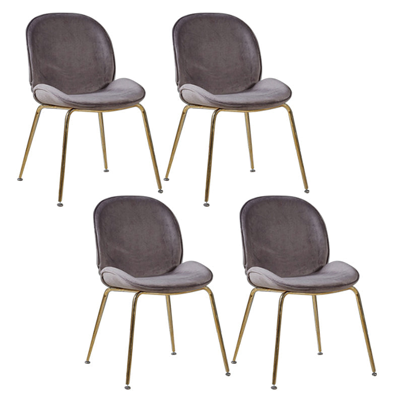Metal Scandinavian Restaurant Side Chair Matte Finish Wingback Dining Chair Dark Gray 4 Piece Set Brass Gold Clearhalo ' kitchen&dining_furn' 'Dining Chairs' 'Dining Tables & Seating' 'dining_chair' 'furn' 'furn_dining_chair' 'Furniture' 'furniture_dining_chair' 'Kitchen & Dining Furniture' 'kitchen' 3565000
