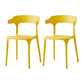 Contemporary Side Chair Stacking Dining Colorful Plastic Armless Chairs for Dining Room Yellow 2 Piece Set Clearhalo ' kitchen&dining_furn' 'Dining Chairs' 'Dining Tables & Seating' 'dining_chair' 'furn' 'furn_dining_chair' 'Furniture' 'furniture_dining_chair' 'Kitchen & Dining Furniture' 'kitchen' 3565004