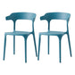 Contemporary Side Chair Stacking Dining Colorful Plastic Armless Chairs for Dining Room Blue 2 Piece Set Clearhalo ' kitchen&dining_furn' 'Dining Chairs' 'Dining Tables & Seating' 'dining_chair' 'furn' 'furn_dining_chair' 'Furniture' 'furniture_dining_chair' 'Kitchen & Dining Furniture' 'kitchen' 3565009