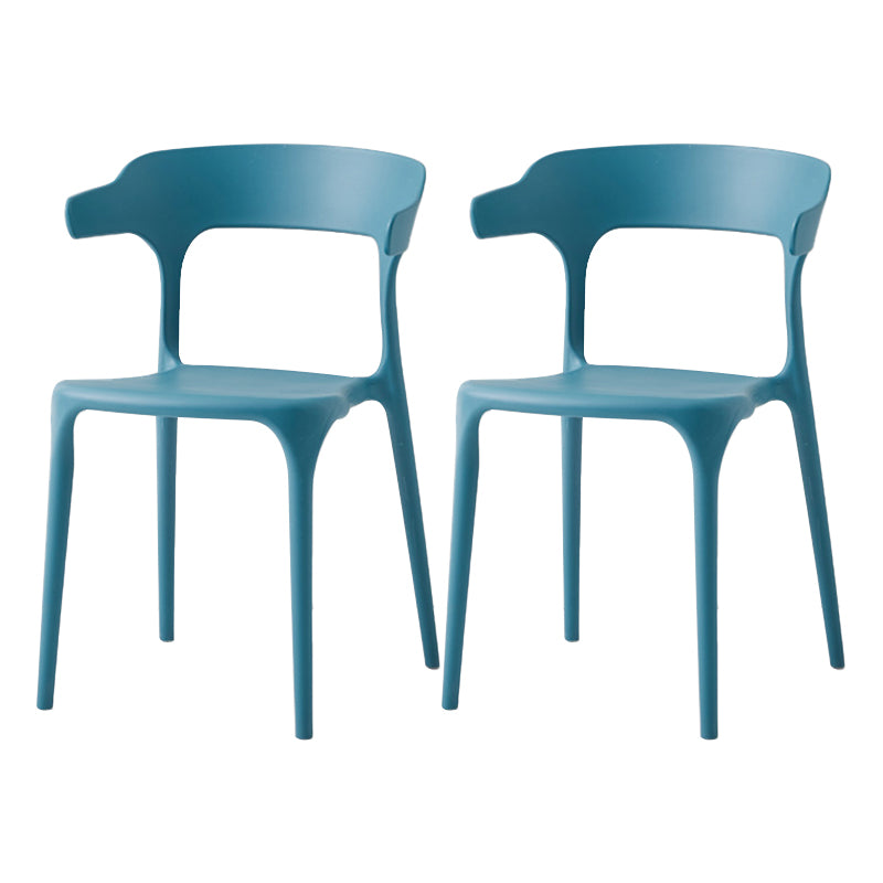 Contemporary Side Chair Stacking Dining Colorful Plastic Armless Chairs for Dining Room Blue 2 Piece Set Clearhalo ' kitchen&dining_furn' 'Dining Chairs' 'Dining Tables & Seating' 'dining_chair' 'furn' 'furn_dining_chair' 'Furniture' 'furniture_dining_chair' 'Kitchen & Dining Furniture' 'kitchen' 3565009