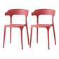Contemporary Side Chair Stacking Dining Colorful Plastic Armless Chairs for Dining Room Red 2 Piece Set Clearhalo ' kitchen&dining_furn' 'Dining Chairs' 'Dining Tables & Seating' 'dining_chair' 'furn' 'furn_dining_chair' 'Furniture' 'furniture_dining_chair' 'Kitchen & Dining Furniture' 'kitchen' 3565015