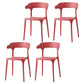 Contemporary Side Chair Stacking Dining Colorful Plastic Armless Chairs for Dining Room Red 4 Piece Set Clearhalo ' kitchen&dining_furn' 'Dining Chairs' 'Dining Tables & Seating' 'dining_chair' 'furn' 'furn_dining_chair' 'Furniture' 'furniture_dining_chair' 'Kitchen & Dining Furniture' 'kitchen' 3565017