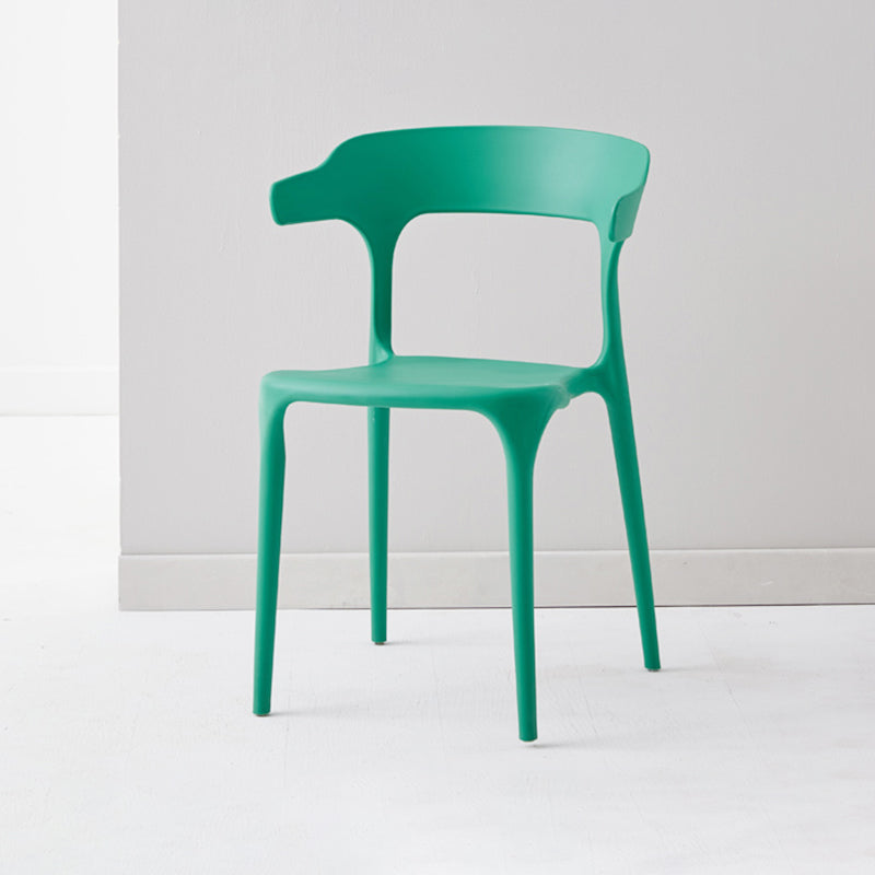 Contemporary Side Chair Stacking Dining Colorful Plastic Armless Chairs for Dining Room Green 1 Piece Clearhalo ' kitchen&dining_furn' 'Dining Chairs' 'Dining Tables & Seating' 'dining_chair' 'furn' 'furn_dining_chair' 'Furniture' 'furniture_dining_chair' 'Kitchen & Dining Furniture' 'kitchen' 3565019