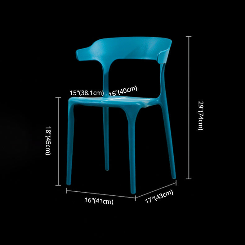 Contemporary Side Chair Stacking Dining Colorful Plastic Armless Chairs for Dining Room Clearhalo ' kitchen&dining_furn' 'Dining Chairs' 'Dining Tables & Seating' 'dining_chair' 'furn' 'furn_dining_chair' 'Furniture' 'furniture_dining_chair' 'Kitchen & Dining Furniture' 'kitchen' 3565020