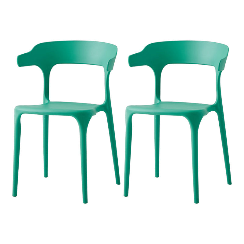 Contemporary Side Chair Stacking Dining Colorful Plastic Armless Chairs for Dining Room Green 2 Piece Set Clearhalo ' kitchen&dining_furn' 'Dining Chairs' 'Dining Tables & Seating' 'dining_chair' 'furn' 'furn_dining_chair' 'Furniture' 'furniture_dining_chair' 'Kitchen & Dining Furniture' 'kitchen' 3565022