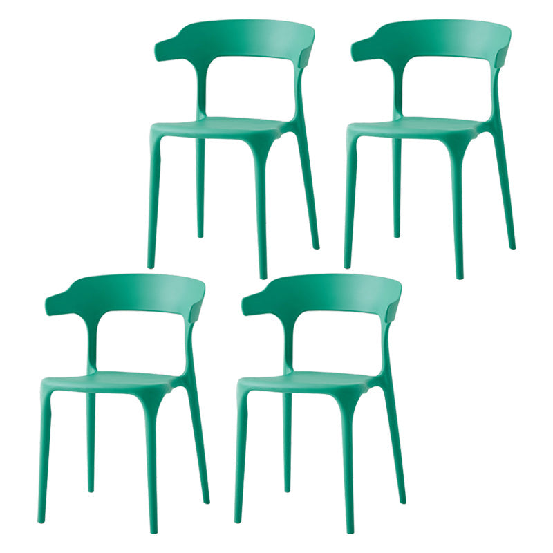 Contemporary Side Chair Stacking Dining Colorful Plastic Armless Chairs for Dining Room Green 4 Piece Set Clearhalo ' kitchen&dining_furn' 'Dining Chairs' 'Dining Tables & Seating' 'dining_chair' 'furn' 'furn_dining_chair' 'Furniture' 'furniture_dining_chair' 'Kitchen & Dining Furniture' 'kitchen' 3565024