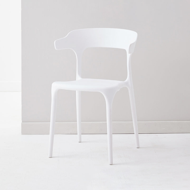 Contemporary Side Chair Stacking Dining Colorful Plastic Armless Chairs for Dining Room White 1 Piece Clearhalo ' kitchen&dining_furn' 'Dining Chairs' 'Dining Tables & Seating' 'dining_chair' 'furn' 'furn_dining_chair' 'Furniture' 'furniture_dining_chair' 'Kitchen & Dining Furniture' 'kitchen' 3565029