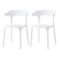 Contemporary Side Chair Stacking Dining Colorful Plastic Armless Chairs for Dining Room White 2 Piece Set Clearhalo ' kitchen&dining_furn' 'Dining Chairs' 'Dining Tables & Seating' 'dining_chair' 'furn' 'furn_dining_chair' 'Furniture' 'furniture_dining_chair' 'Kitchen & Dining Furniture' 'kitchen' 3565030